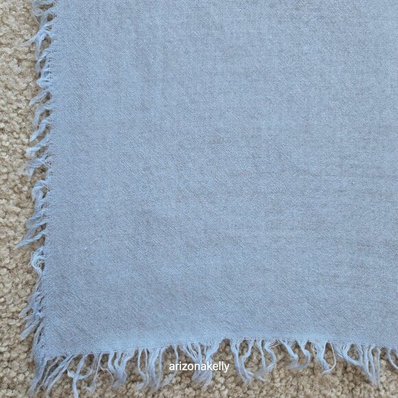 Ombre Cashmere Scarf Blue Gradient Woven - Picture 4 of 8